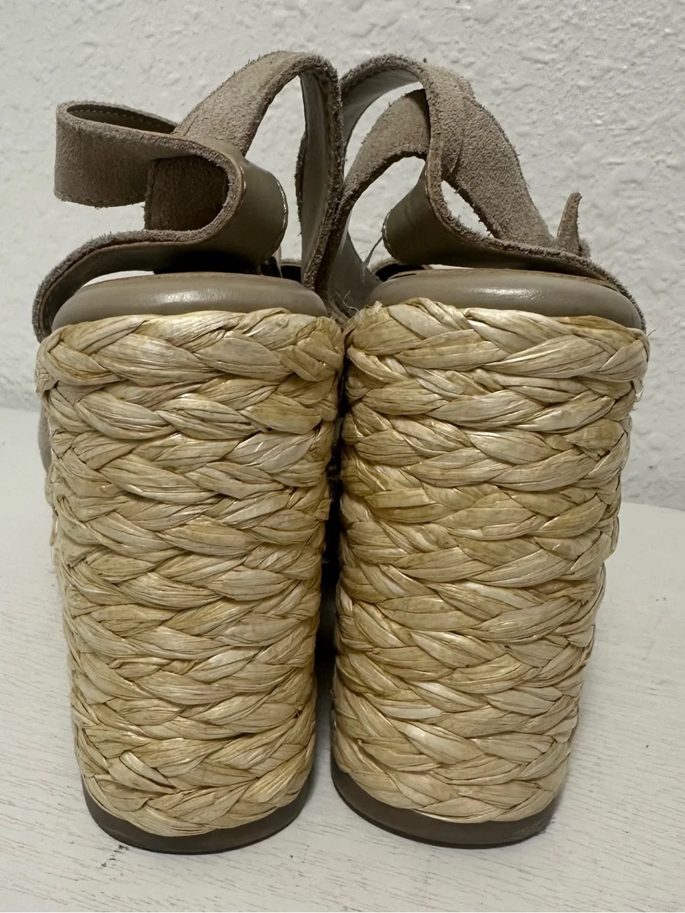Marc fisher Women’s Taupe Suede Espadrille Wedge Sandals - Picture 5 of 8
